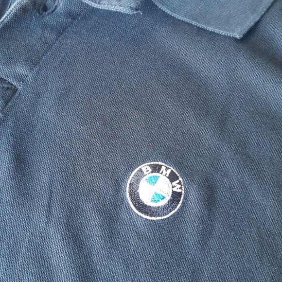BMW SZ M Polo Organic Cotton Shirt Black 2 Button - Picture 4 of 11